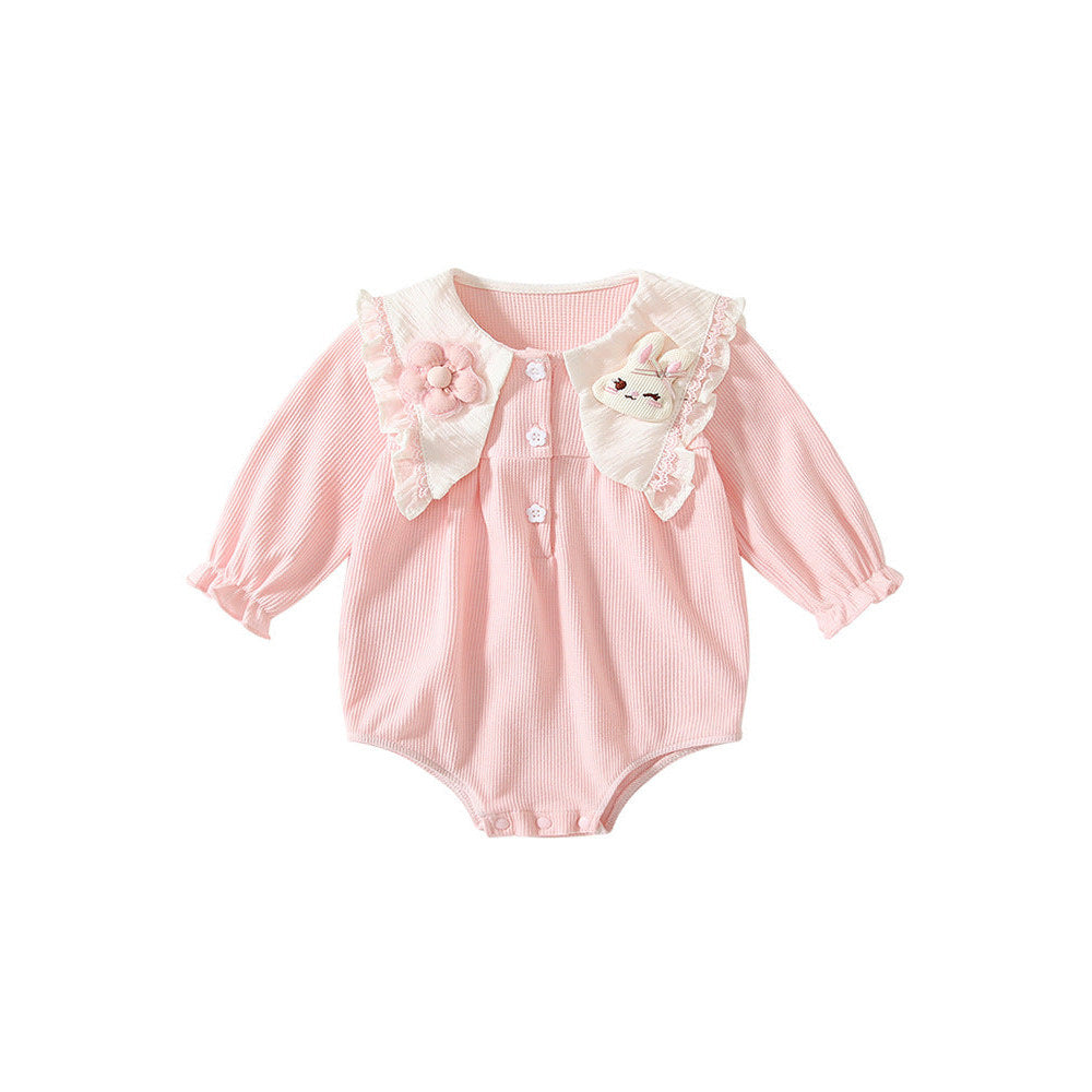 MyKids-USA® Baby Girls Flowers and Rabbits Pattern Pink bodysuit Bodysuits