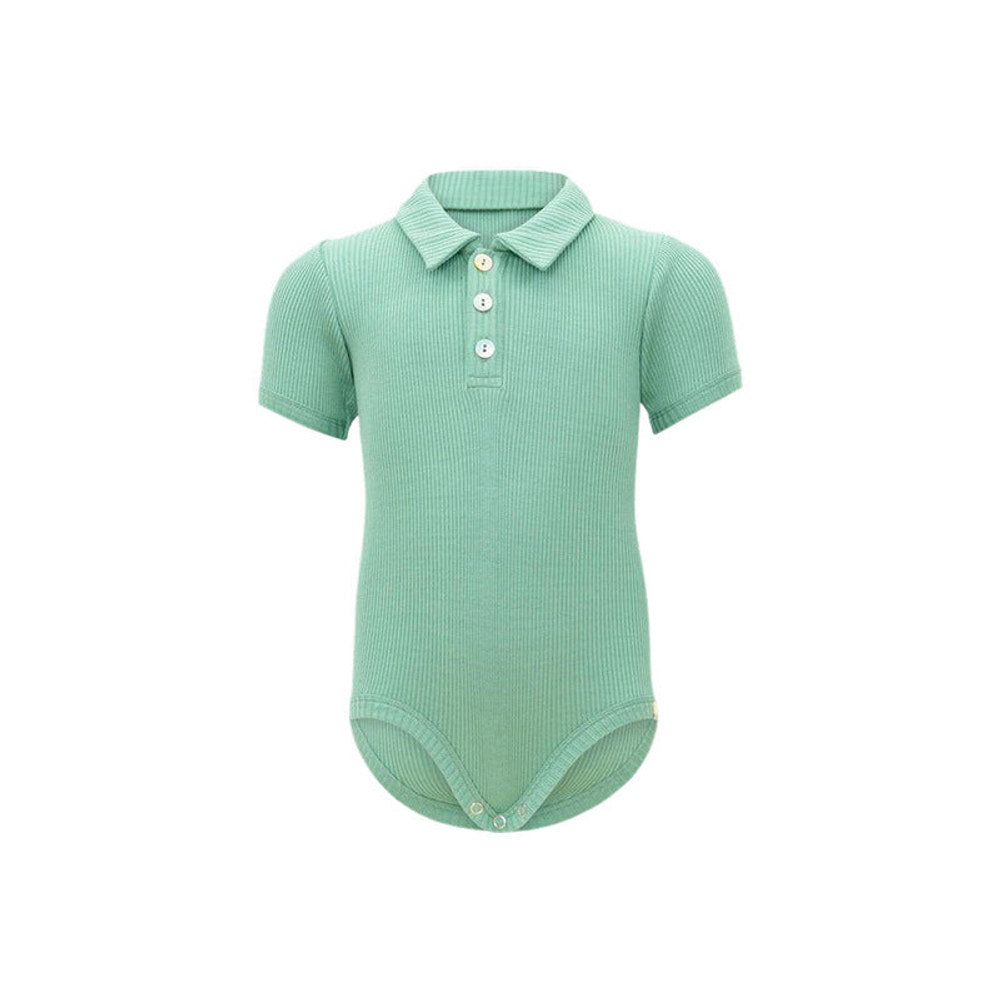 MyKids-USA® Baby Unisex Long Sleeves Polo Design bodysuit Bodysuits