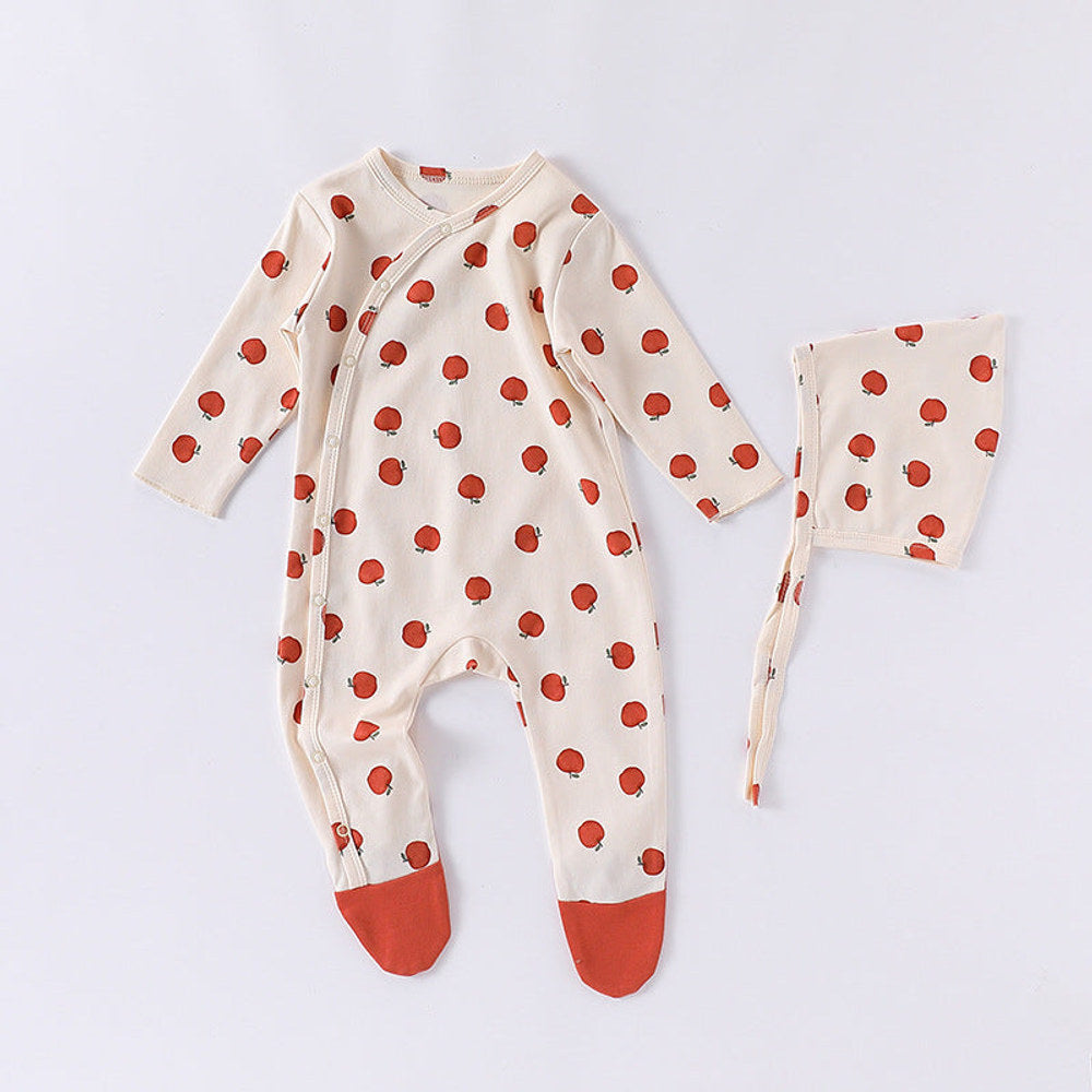 MyKids-USA® Baby Unisex Long Sleeves Cartoon Fruits Pattern Pajamas Rompers