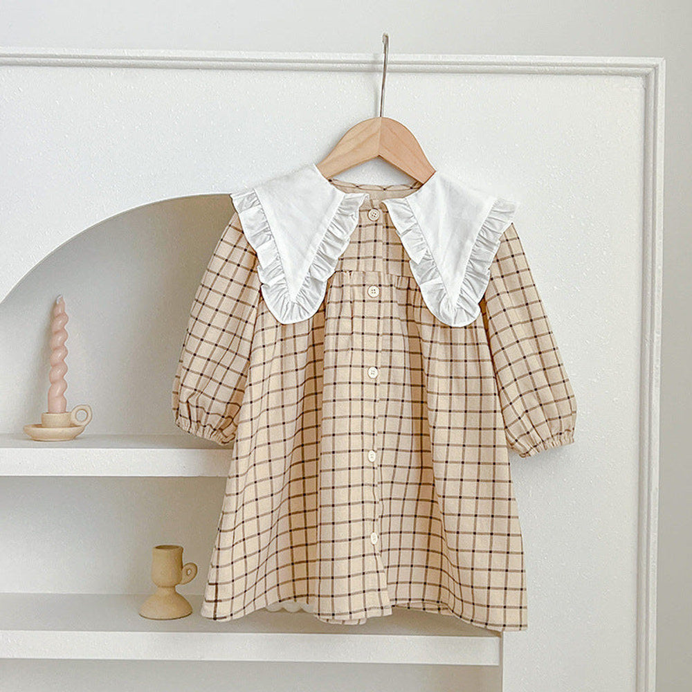 MyKids-USA® Baby Girls Plaid Long-sleeved bodysuit or Dress – Princess Sister Matching