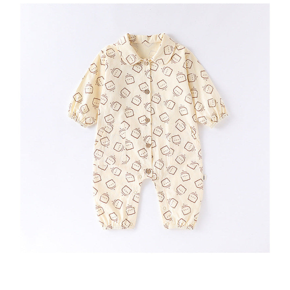 MyKids-USA® Baby Unisex Long Sleeves Cute Teddy Bear Pattern Rompers