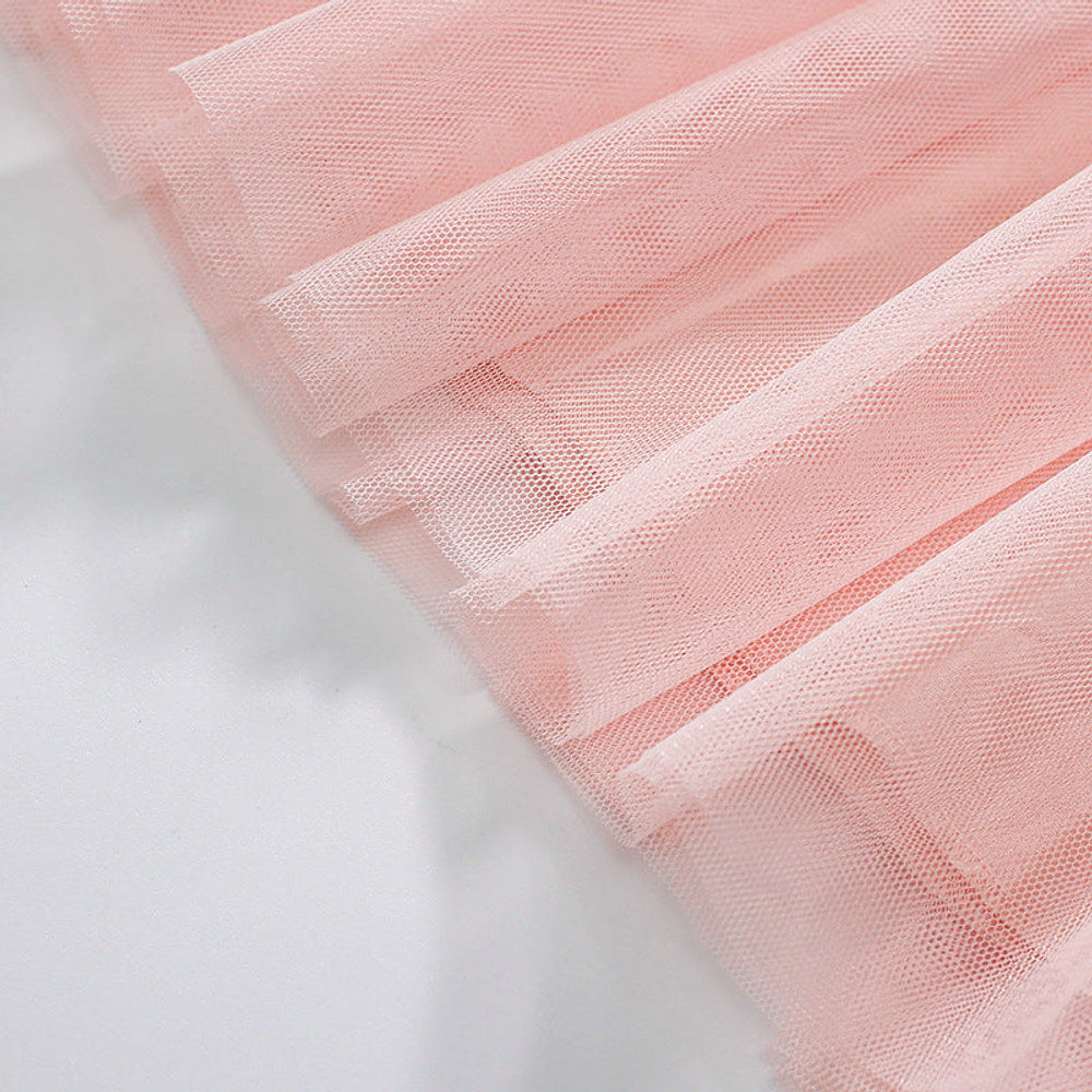 MyKids-USA® Colorful Rainbow Pattern Fly Sleeves Tulle Dress for Stylish Girls