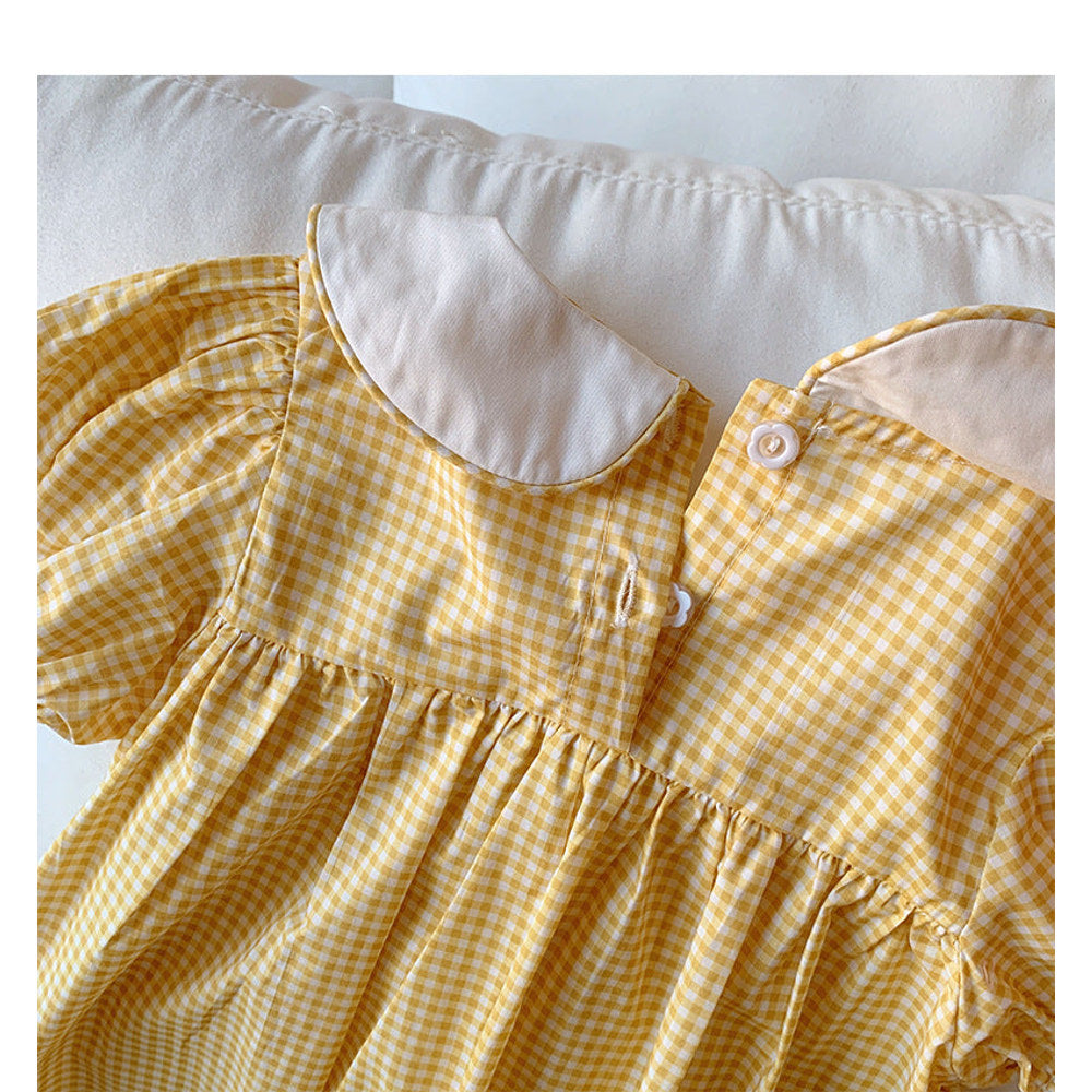 MyKids-USA® Baby Kids Girls Cute Short Sleeves Ducks Pattern Embroidered Dress