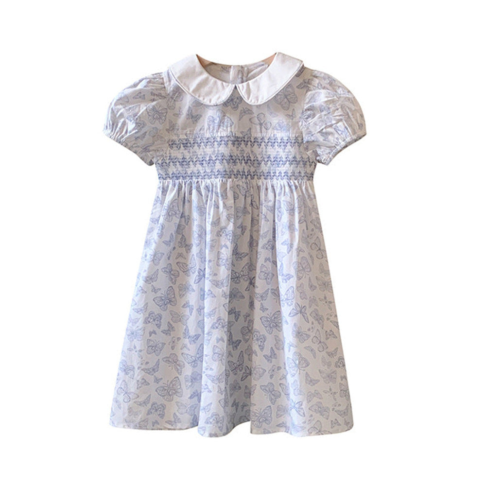 MyKids-USA® Baby Kids Girls Short Sleeves Butterfly Pattern Printed Dress