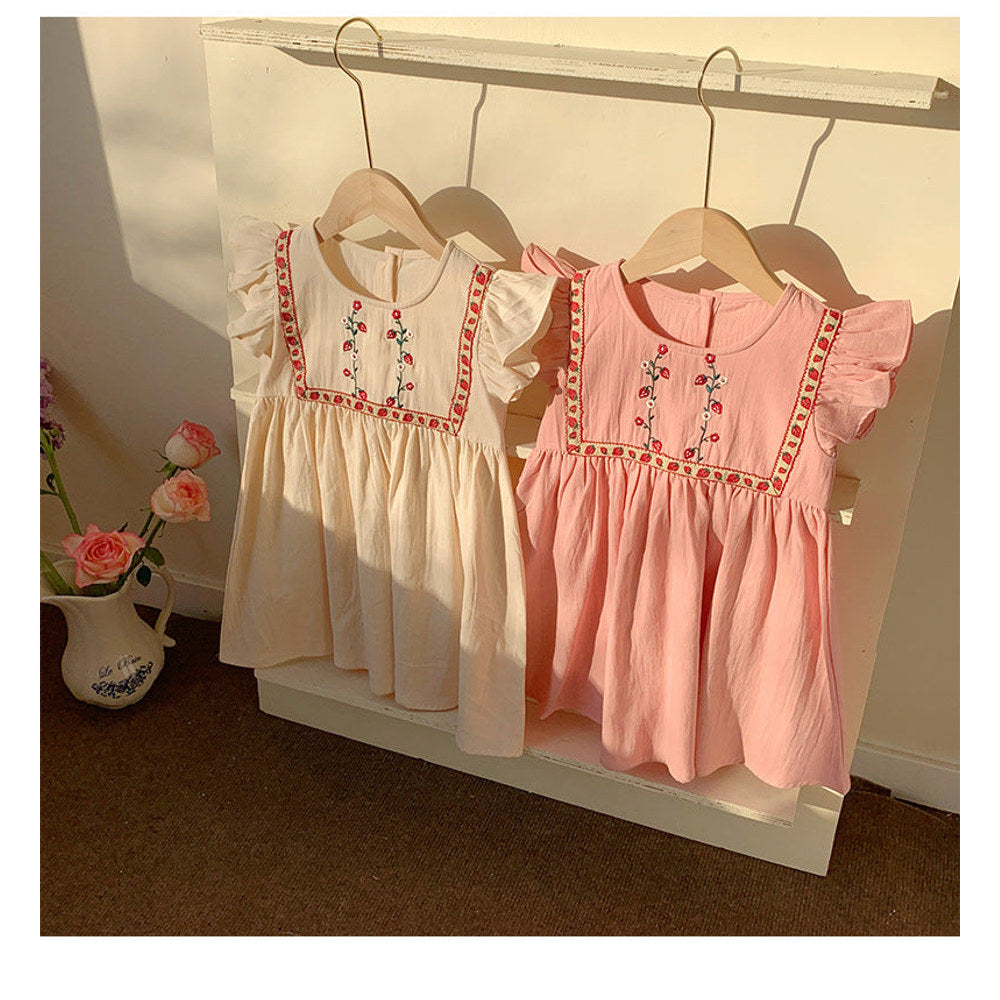 MyKids-USA® Baby Kids Girls Vintage Sleeveless Flowers Pattern Dress