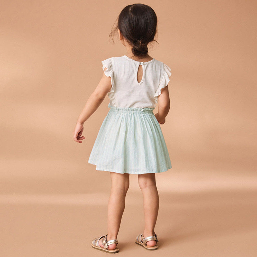 MyKids-USA® Cartoon and Stripe Pattern Fly Sleeves Dress for Stylish Girls