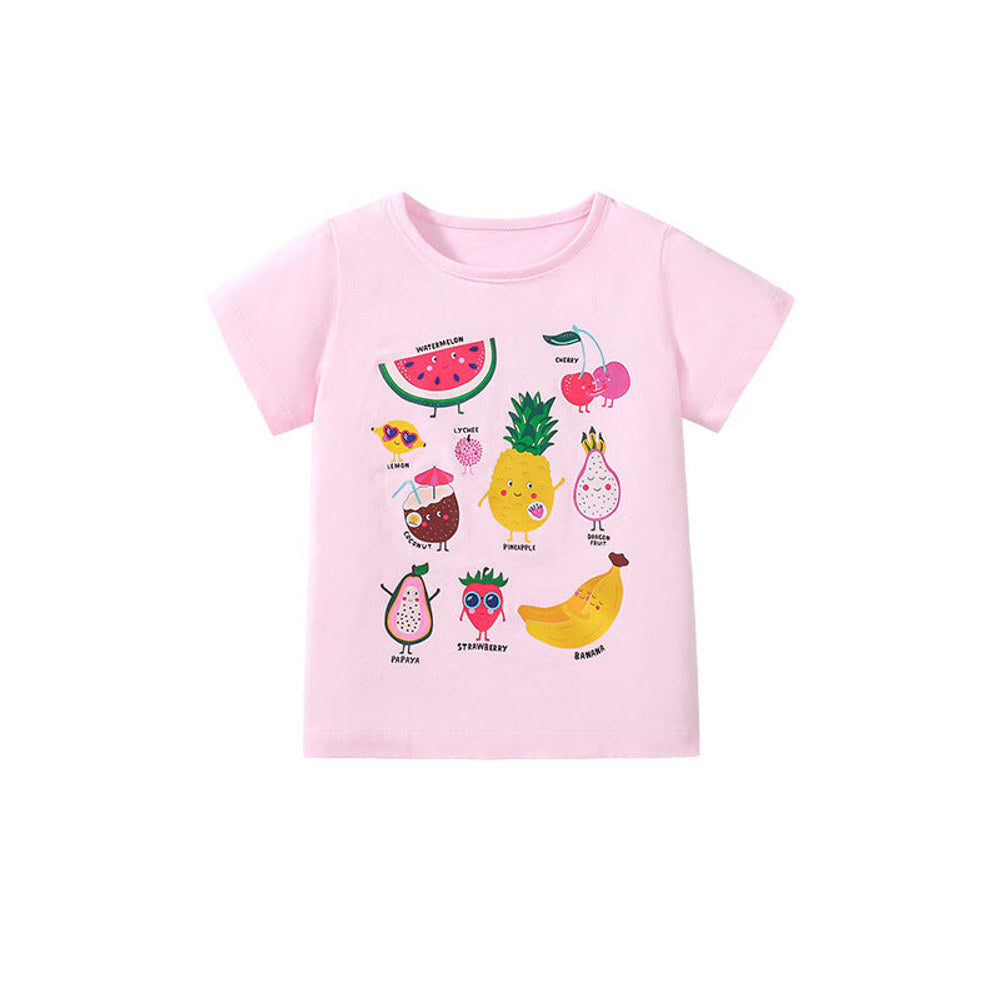 MyKids-USA® Kids’ Fruits Cartoon Pattern Short Sleeves T-shirt in European and American Style