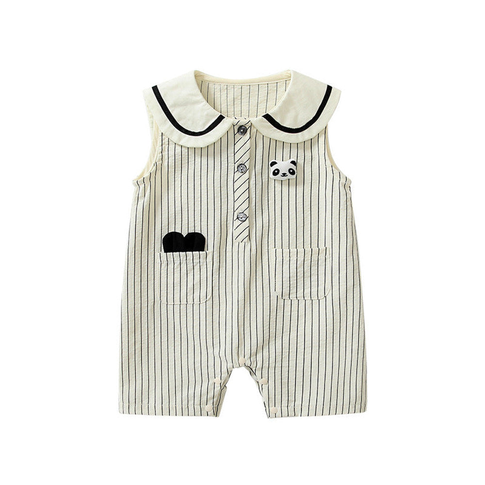 MyKids-USA® Baby Unisex Sleeveless Cute Striped Pattern Rompers