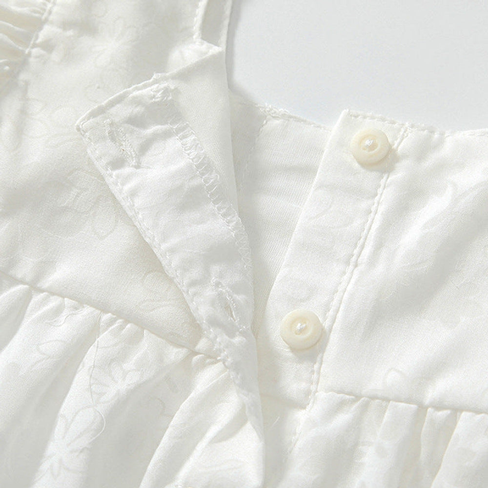 MyKids-USA® Baby Girls Fly Sleeves Simple Lace Pattern bodysuit