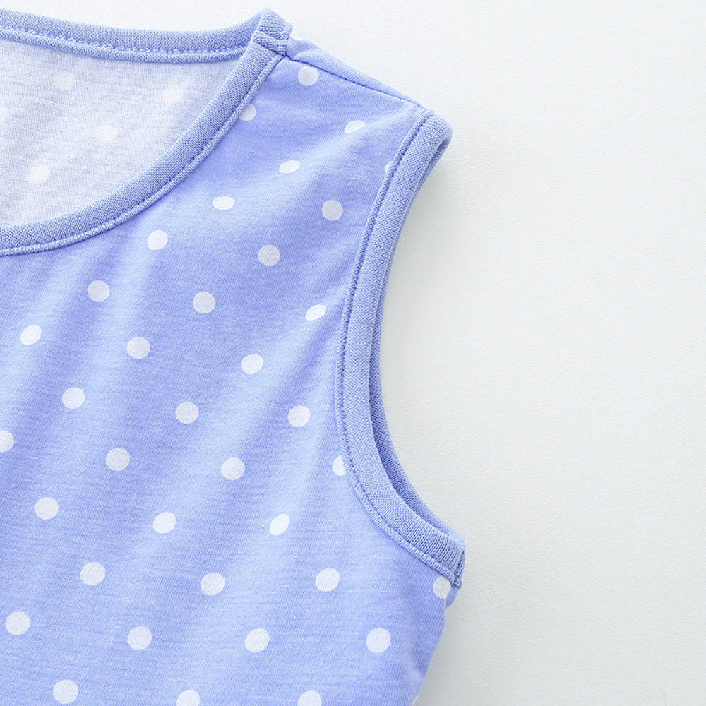 MyKids-USA® Pure Cotton Animals and Flowers Pattern Sleeveless Dress for Stylish Girls