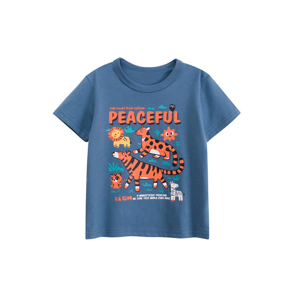 MyKids-USA® Boys’ Animals Tiger Cartoon Pattern T-shirt in European and American Style