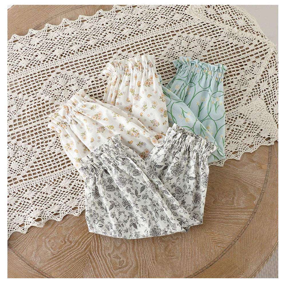 MyKids-USA® Baby Kids Girls Floral Pattern Thin Breathable Pants – Home Kids Pajamas Trousers