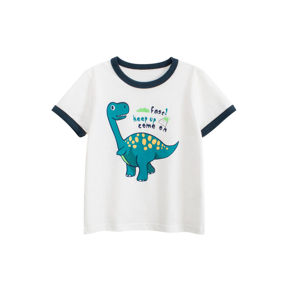 MyKids-USA® Boys’ Dinosaur and Letters Pattern T-shirt in European and American Style