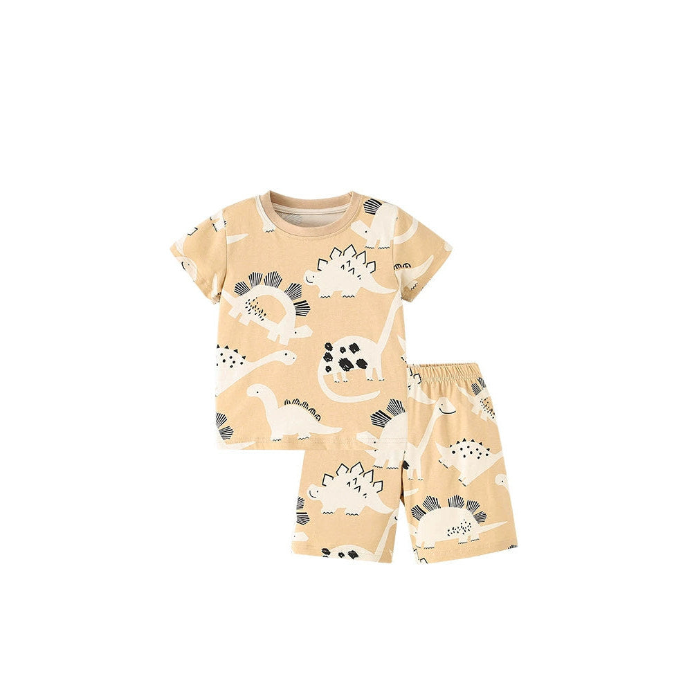 MyKids-USA® Baby Kids Casual Animals Cartoon Pattern T-shirt and Shorts Clothing Set for Boys