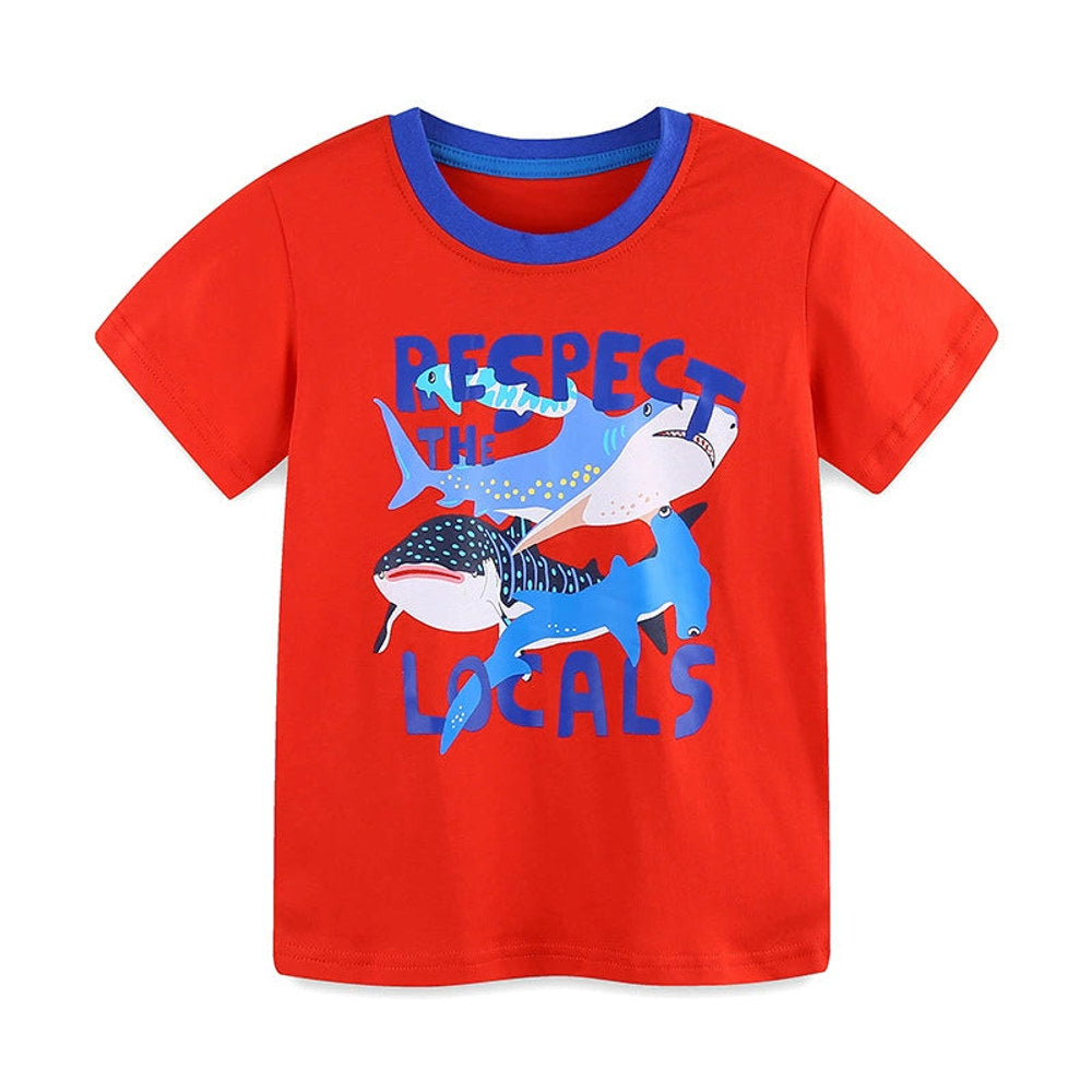 MyKids-USA® Boys’ Animals Whales Cartoon Pattern T-shirt in European and American Style