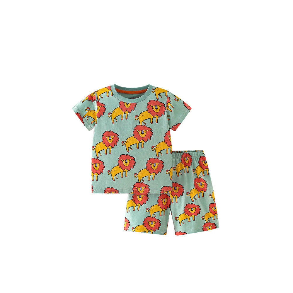 MyKids-USA® Baby Kids Cartoon Lions Pattern T-shirt and Shorts Clothing Set for Boys