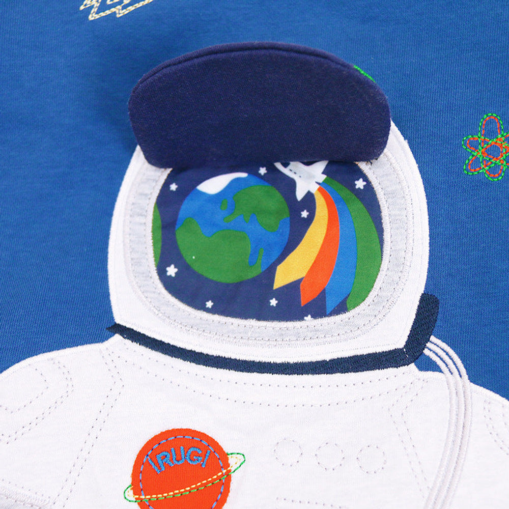 MyKids-USA® Kids Boys Astronaut Cartoon Pattern Crew Neck Long Sleeves Top Sweatshirt