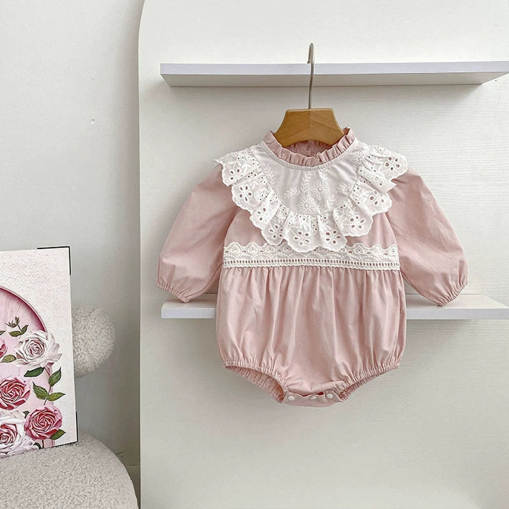 MyKids-USA® Baby Girls Flowers Pattern Color Patchwork Long-sleeved bodysuit and Dress – Princess Sister Matching Set