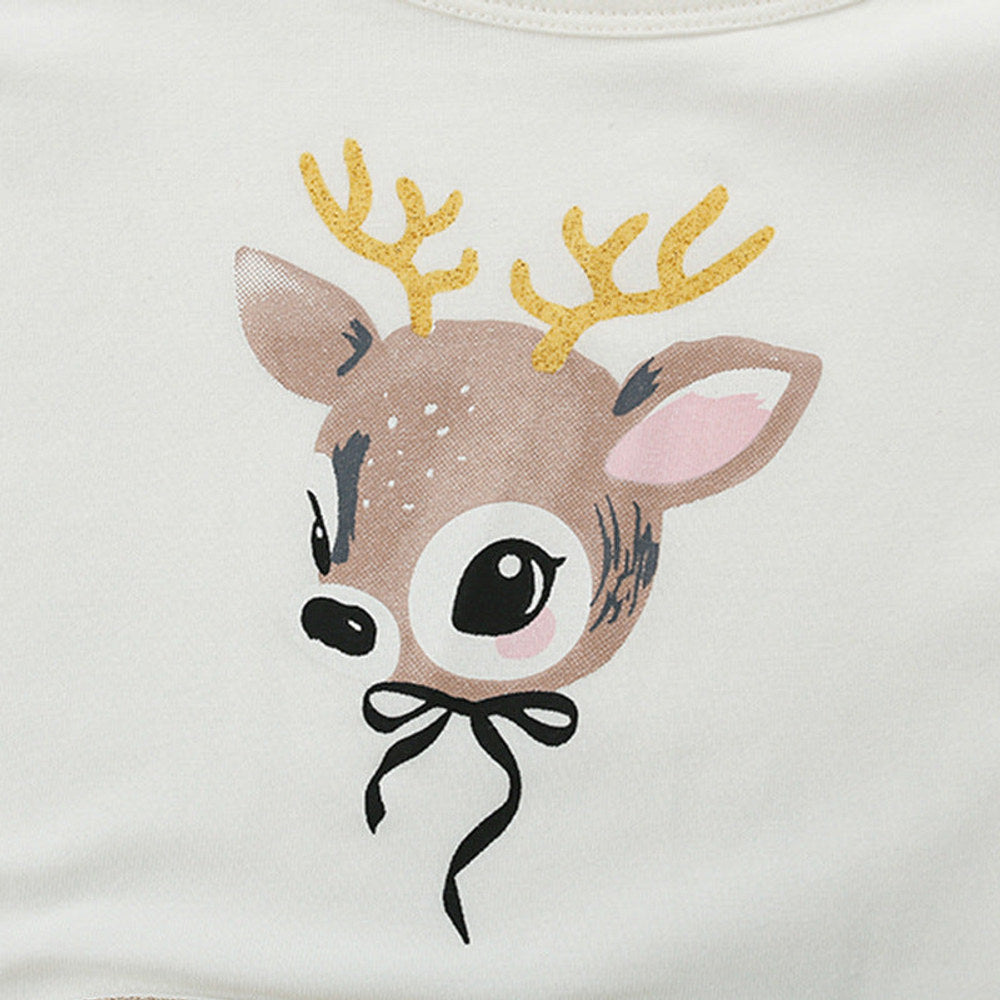 MyKids-USA® Baby Kids Girls Cartoon Pattern Long Sleeves Crew Neck Dress
