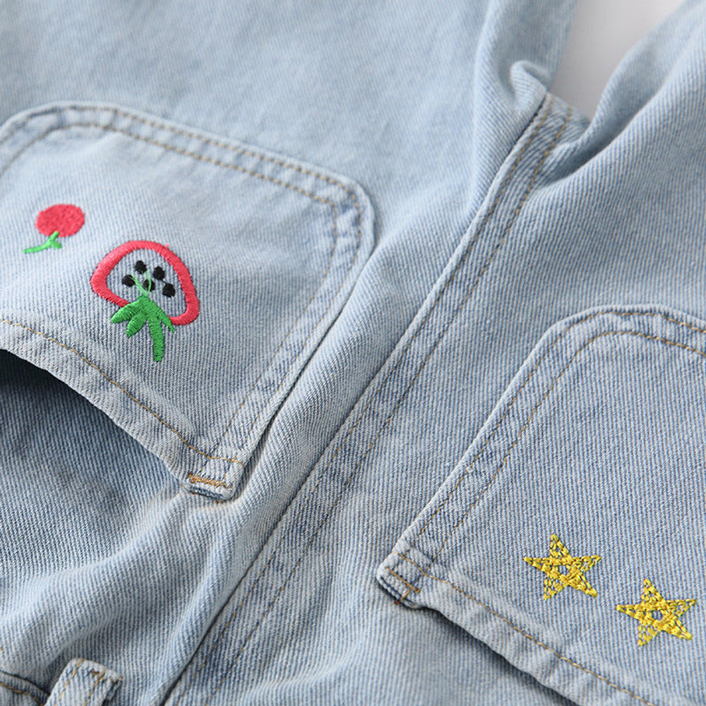 MyKids-USA® Arrival Autumn Girls Strawberry Pattern Denim Pants