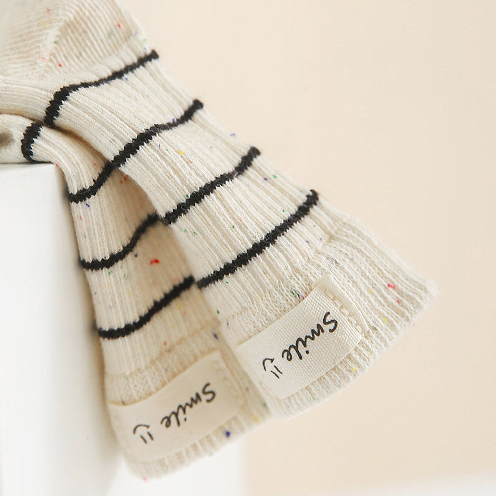 MyKids-USA® Baby Unisex Breathable Casual Striped Pattern Socks 1 Lot=3-Pair Set