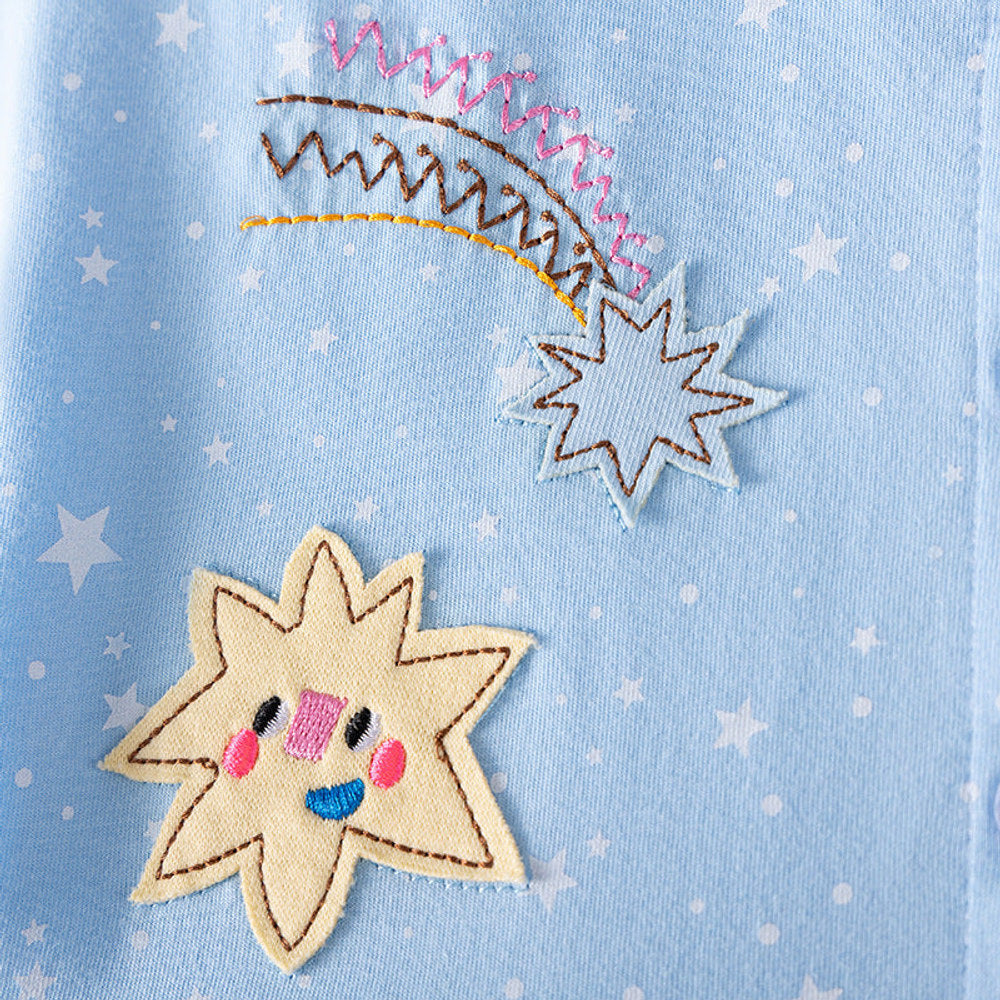 MyKids-USA® Baby Girls Cartoon and Stars Pattern Short Sleeves Dress