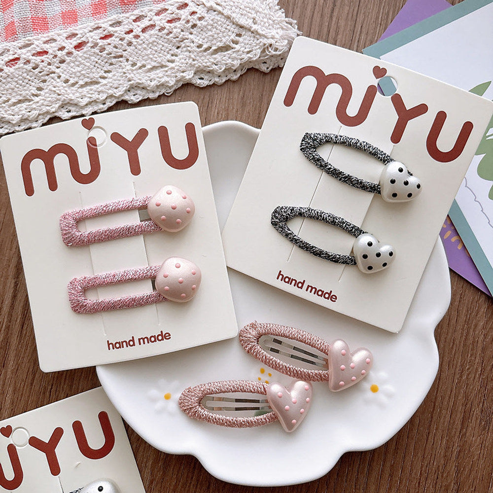MyKids-USA® Collection of 2 Dots Decorated Hollow-out Hair Clips