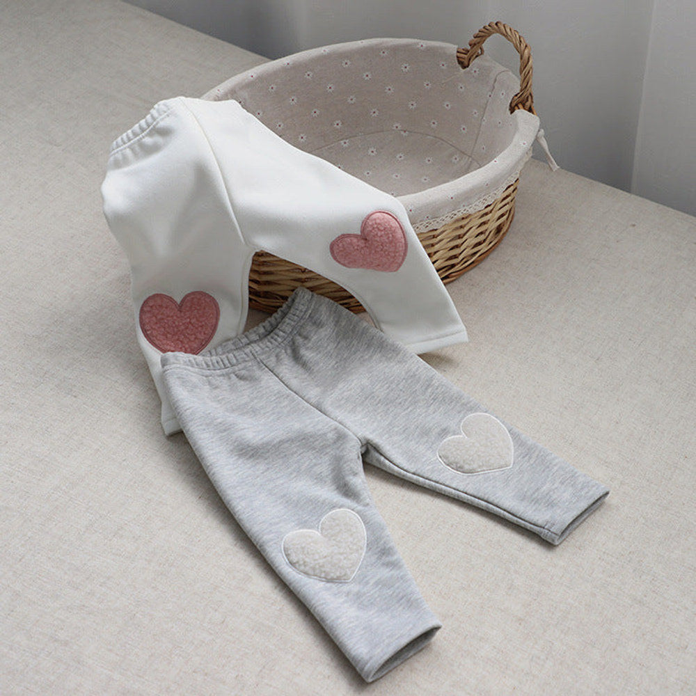 MyKids-USA® Baby Kids Girls Hearts Pattern Casual Pants