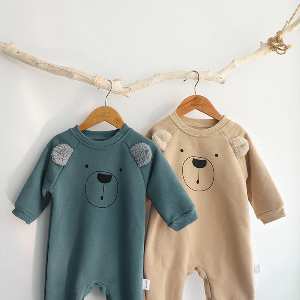 MyKids-USA® Baby Unisex Long Sleeves Teddy Bear Pattern Cute Rompers