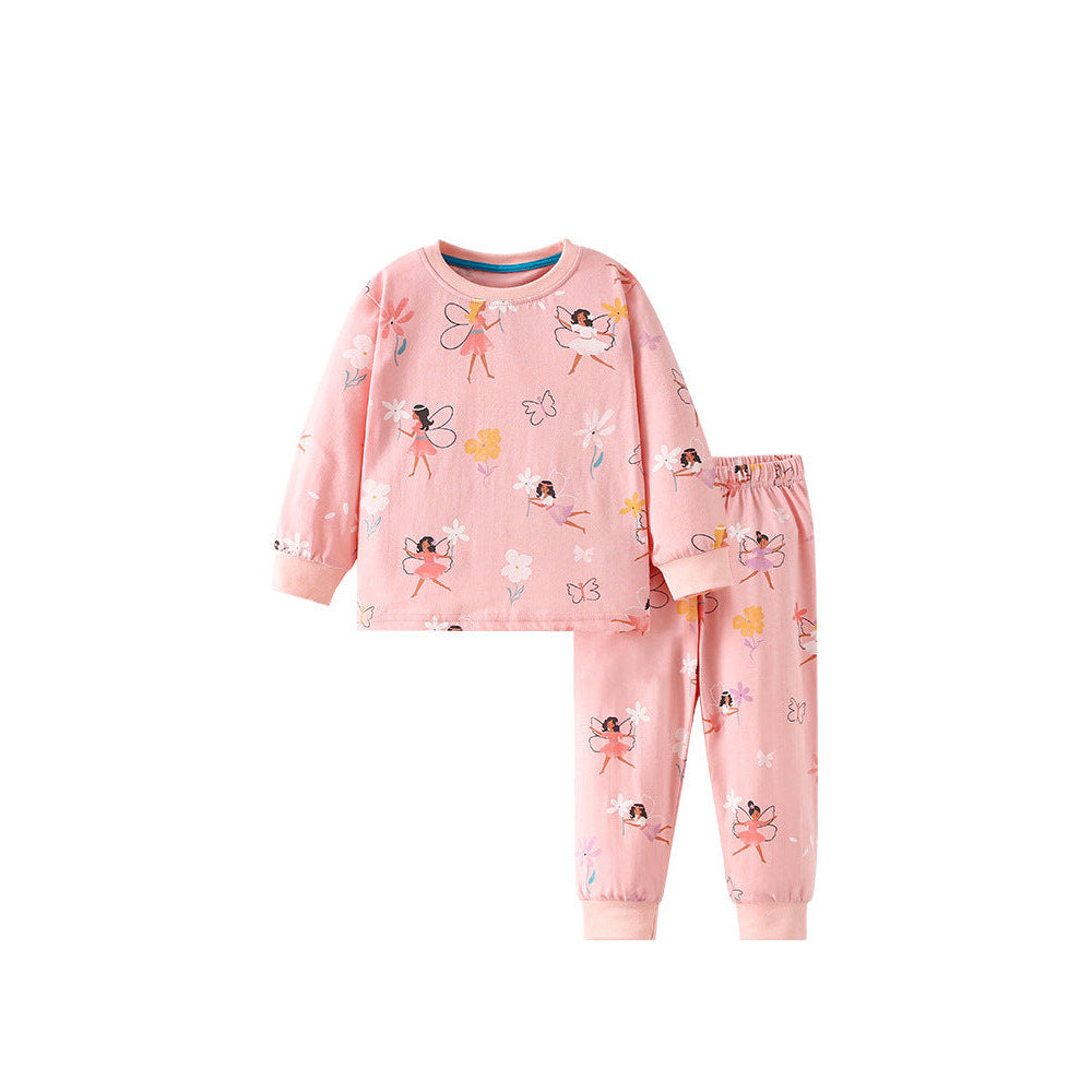 MyKids-USA® Spring and Autumn Girls Cartoon Fairy Pattern Long Sleeves Top and Pants Clothing Set