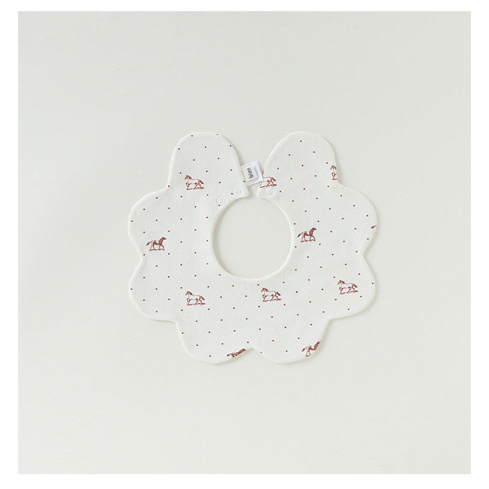 MyKids-USA® Adorable Simple Pattern Cotton Snap-on Flowers Shaped Bib
