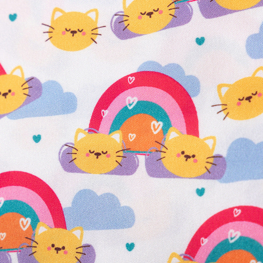 MyKids-USA® Rainbows Pattern Short Sleeves Dress for Stylish Girls