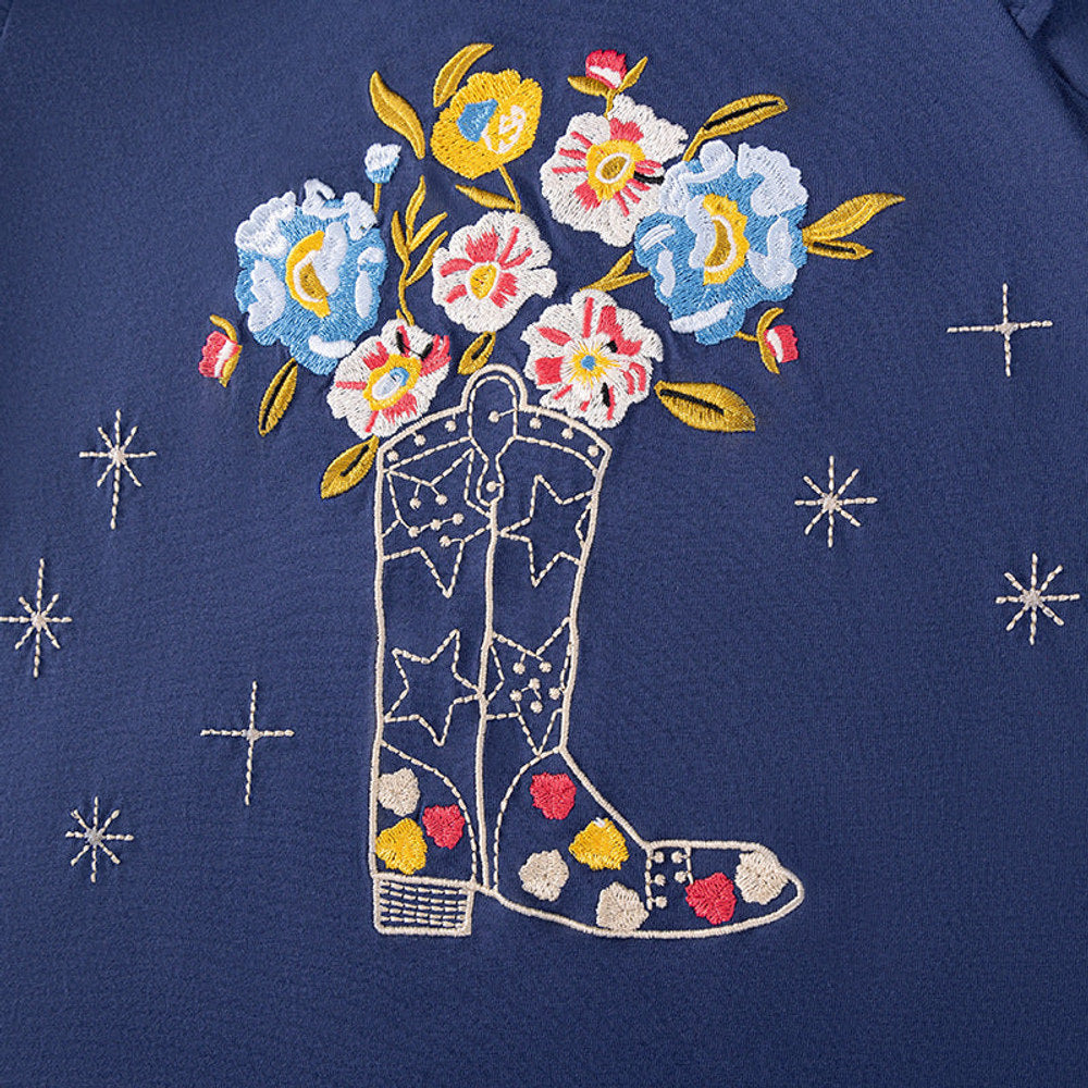 MyKids-USA® Flowers Pattern Short Sleeves Dress for Stylish Girls
