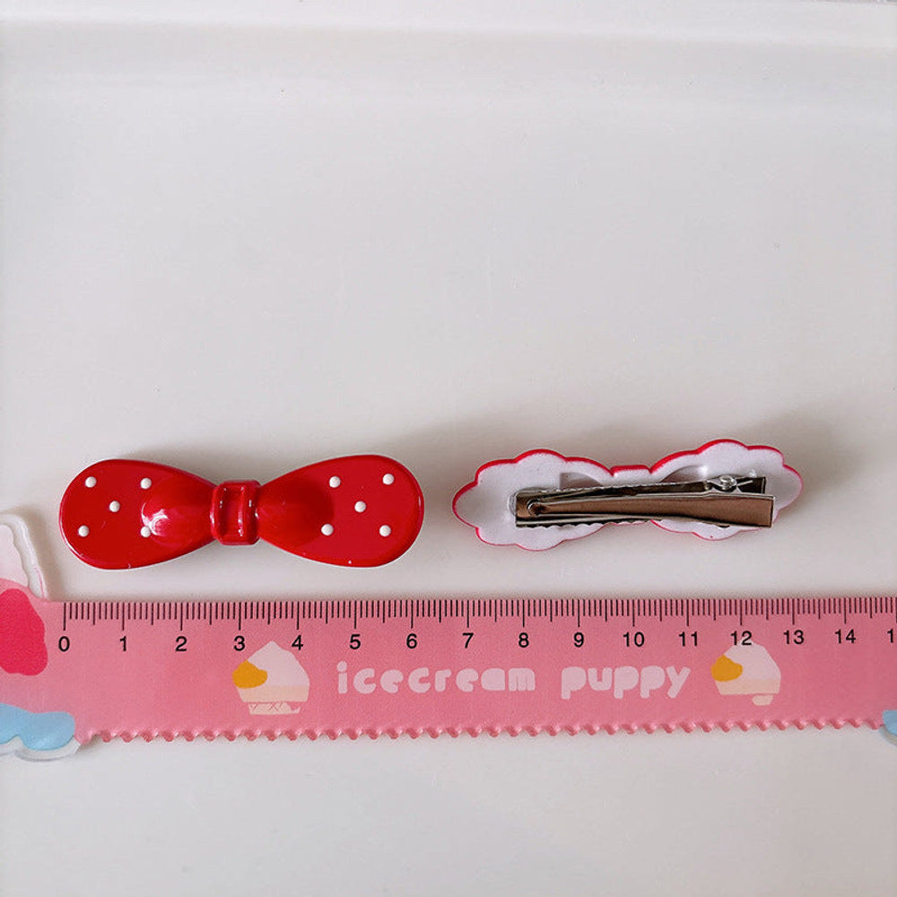 MyKids-USA® Collection of 2 Versatile Cute Dots Pattern Plastic Hair Clips