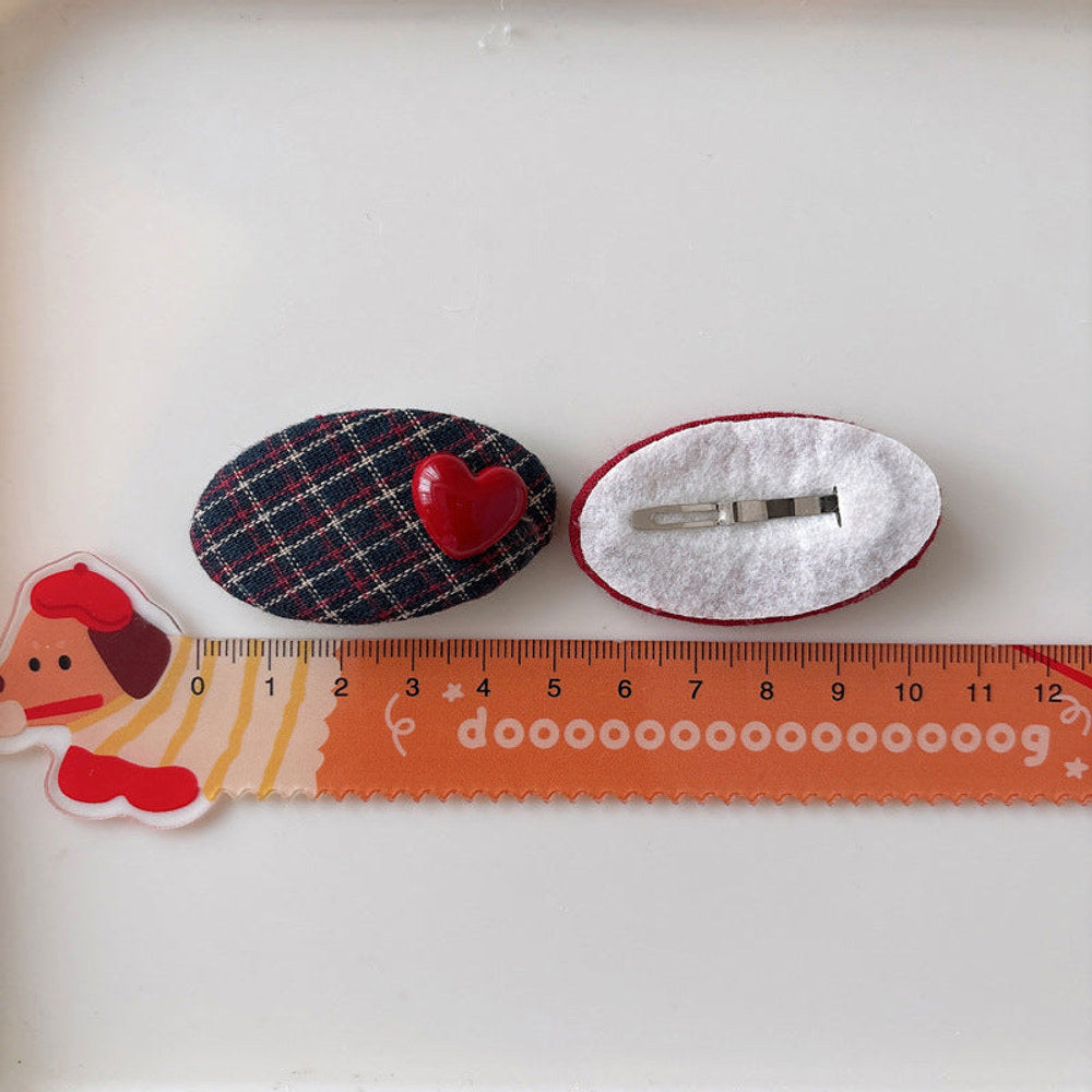 MyKids-USA® Collection of 2 Versatile Plaid Pattern and Butterfly-bow Decorated Hair Clips