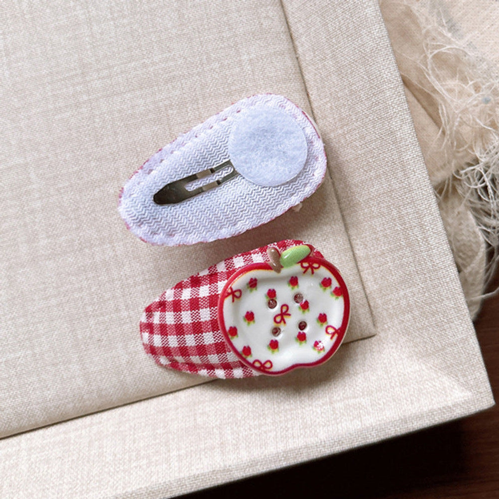 MyKids-USA® Collection of 2 Cute Red Color Plaid Pattern Hair Clips
