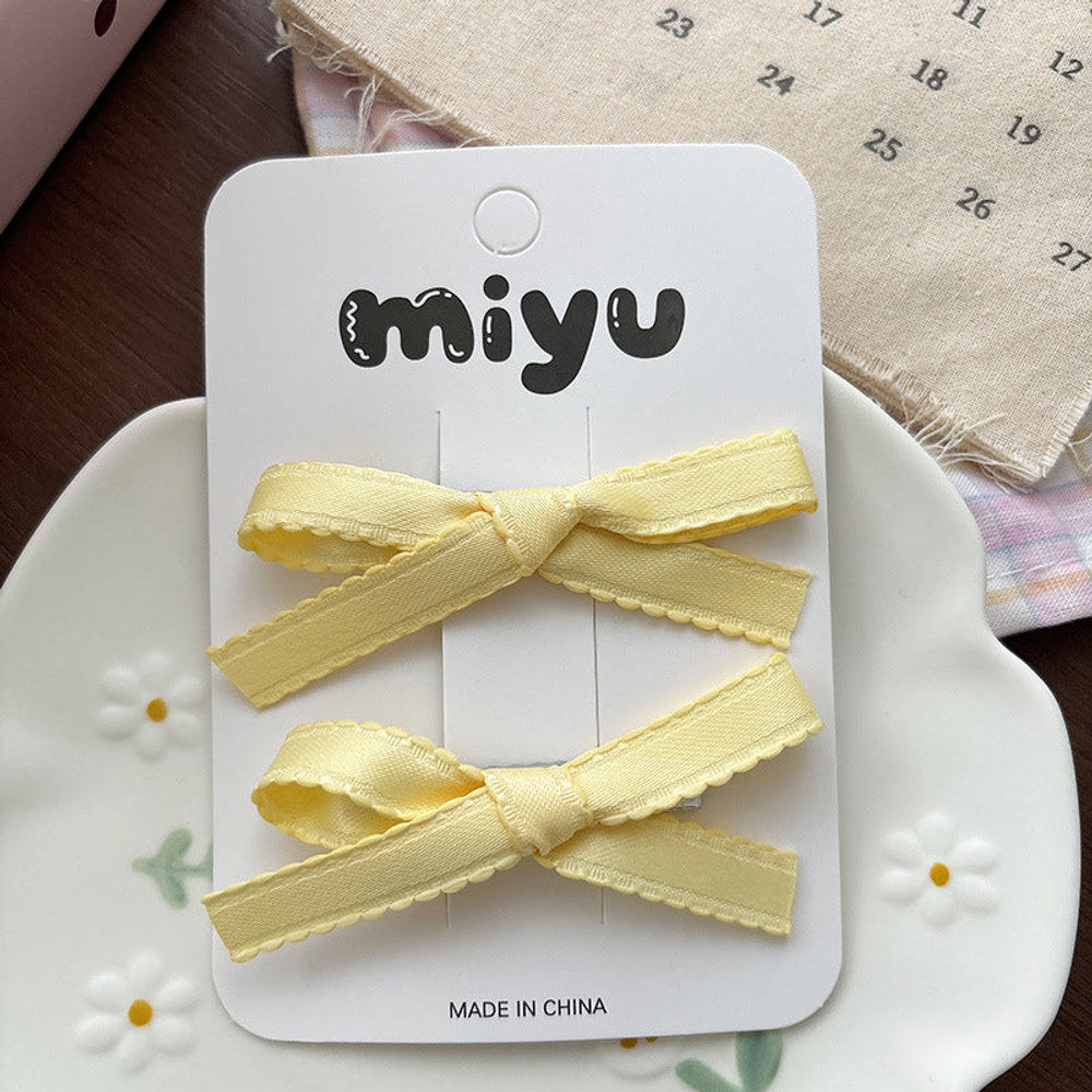 MyKids-USA® Collection of 2 Cute Plain Butterfly-bows Pattern Hair Clips