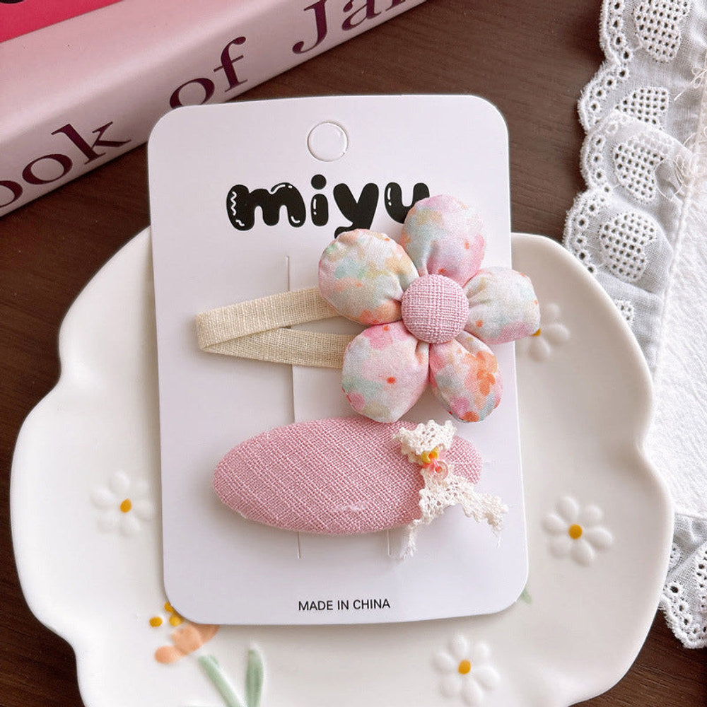MyKids-USA® Collection of Pink Shaped Hair Clips or Hair Ties