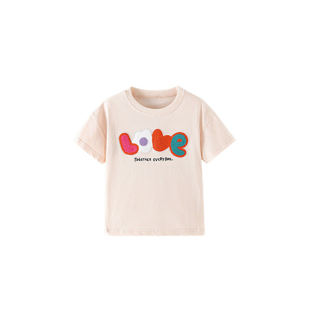 MyKids-USA® Girls’ Letters Pattern T-shirt in European and American Style