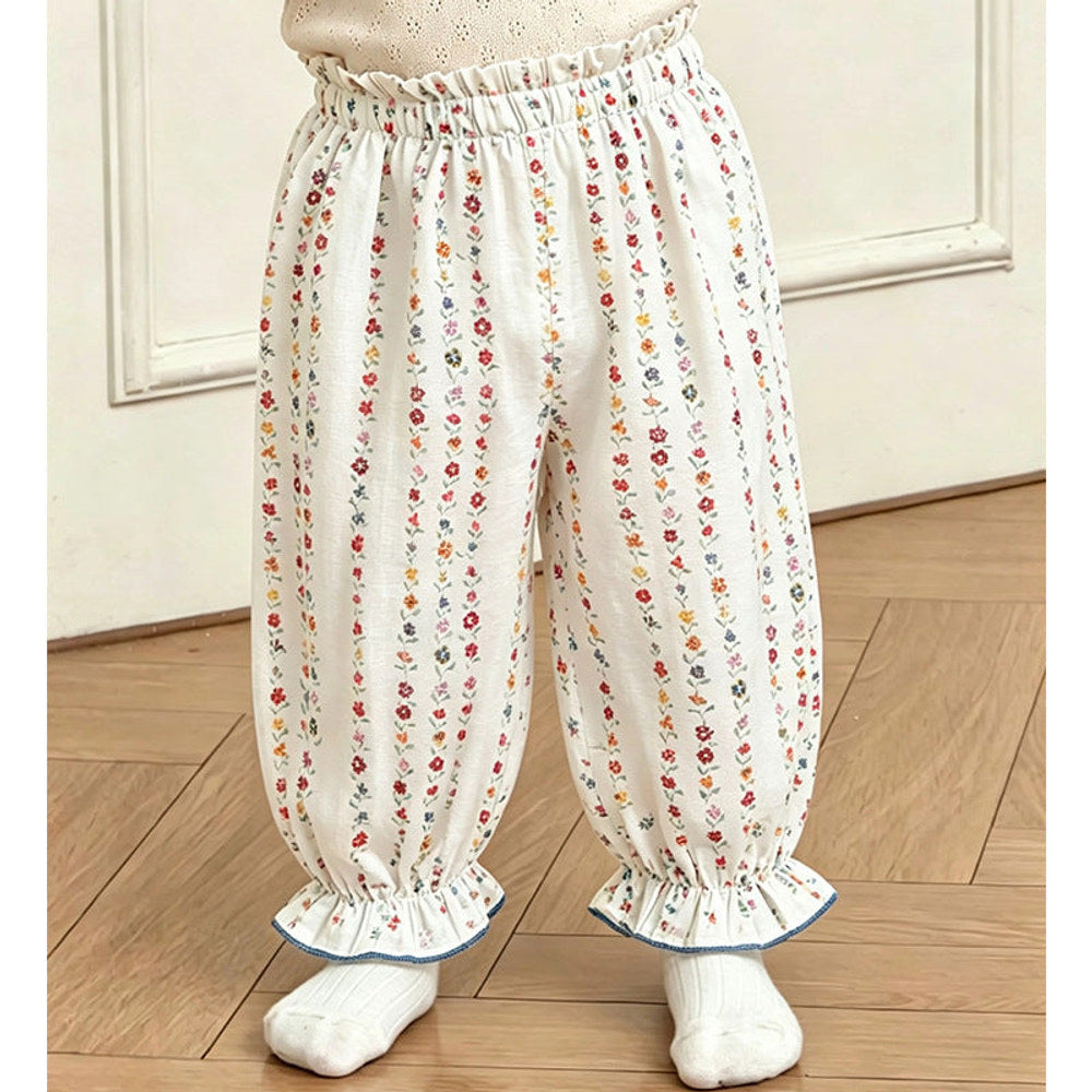 MyKids-USA® Baby Kids Girls Casual Flowers Pattern Pants