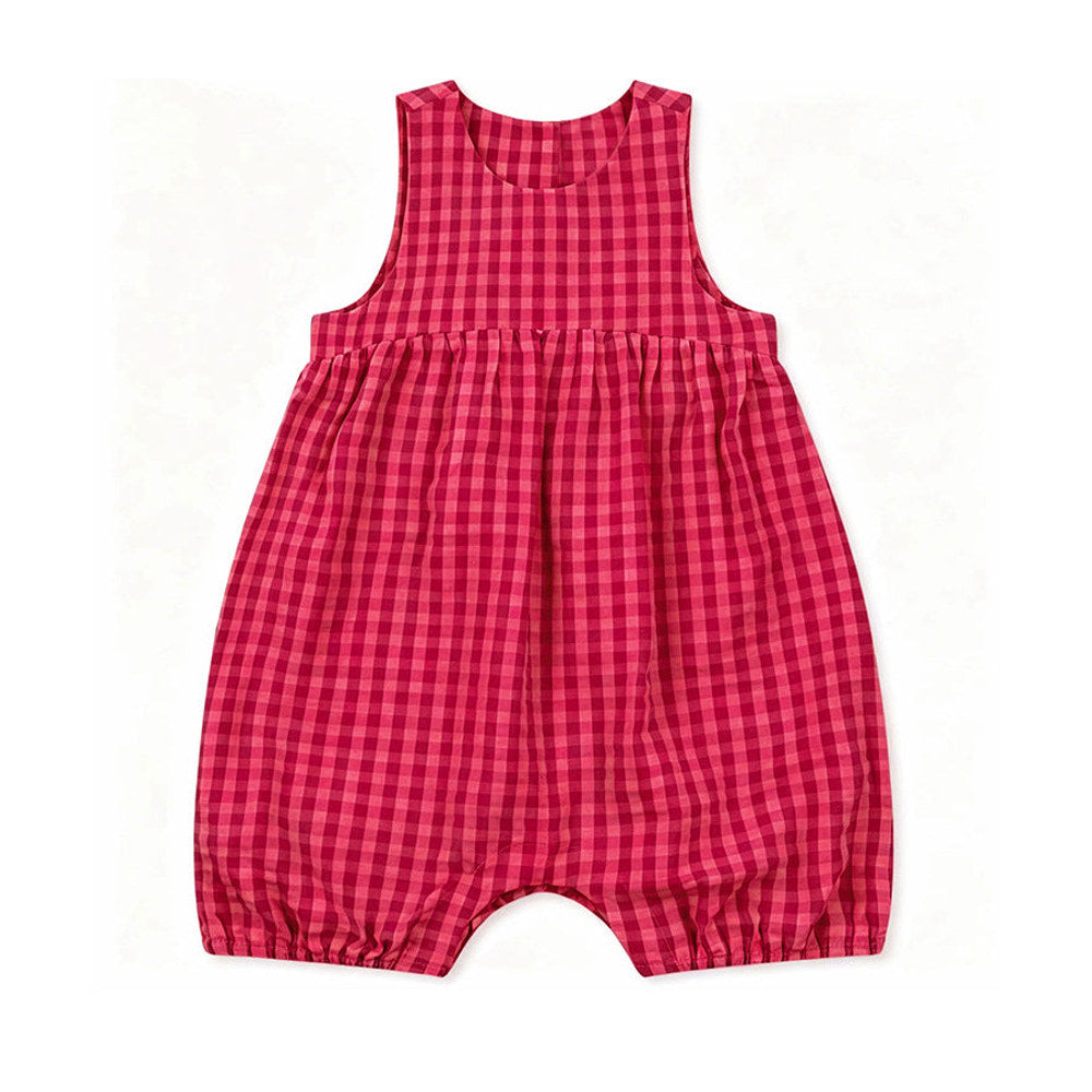 Summer Arrival Baby Girls Sleeveless Plaid Pattern Dress