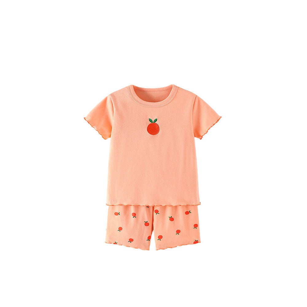 MyKids-USA® Arrival Summer Baby Kids Girls Short Sleeves Apple Pattern T-shirt and Shorts Clothing Set