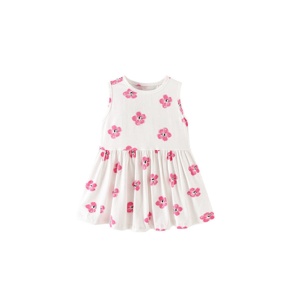 MyKids-USA® Summer Baby Kids Girls Sleeveless Floral Pattern Dress