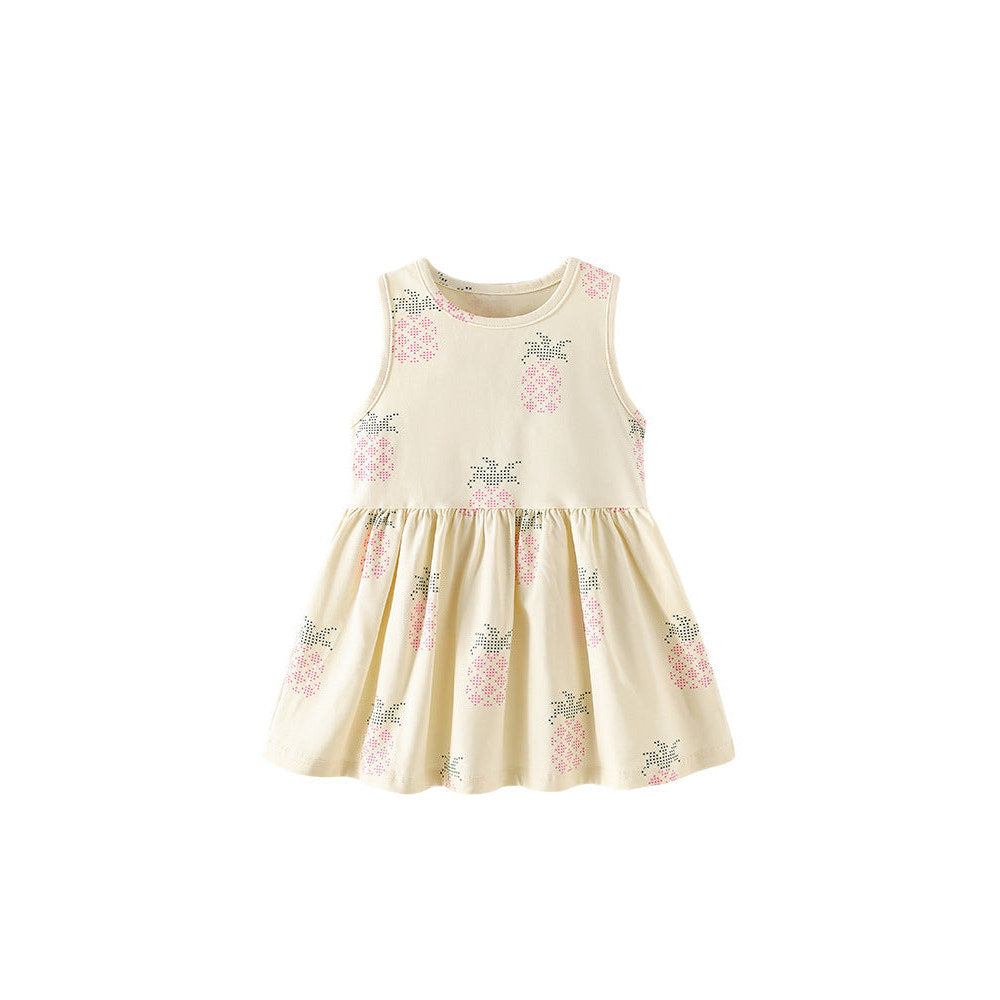 MyKids-USA® Summer Baby Kids Girls Sleeveless Fruits Pattern Dress