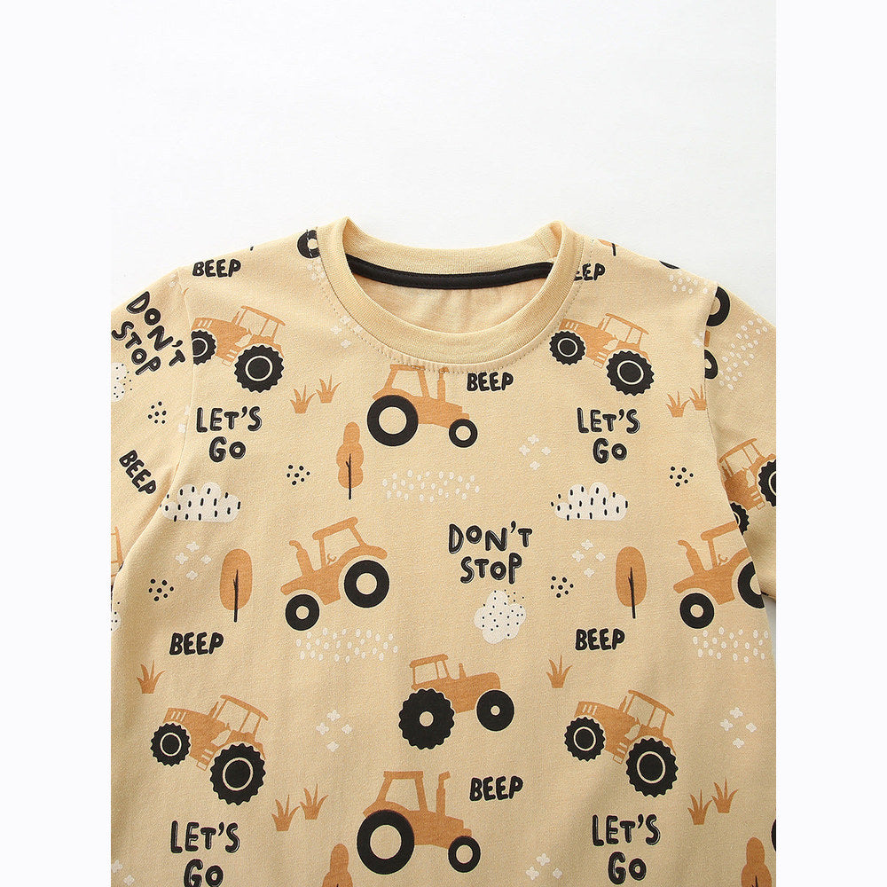 MyKids-USA® Arrival Summer Baby Kids Boys Short Sleeves Cartoon Letters Pattern T-shirt and Shorts Clothing Set