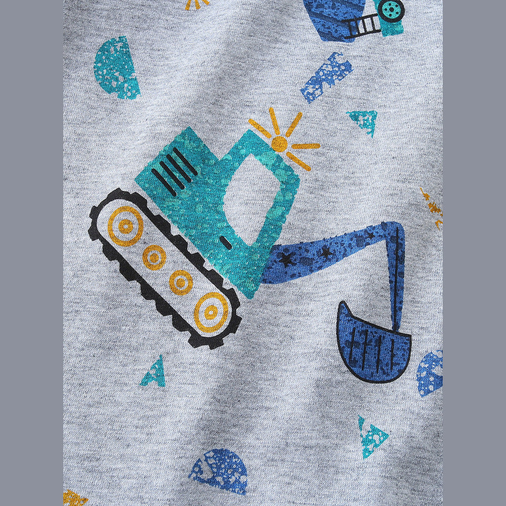 MyKids-USA® Summer Boys’ Cartoon Pattern Grey T-shirt in European and American Style
