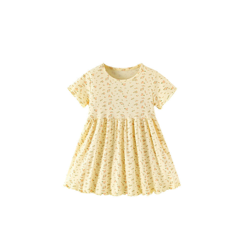 MyKids-USA® Summer Baby Kids Girls Short Sleeves Floral Pattern Dress
