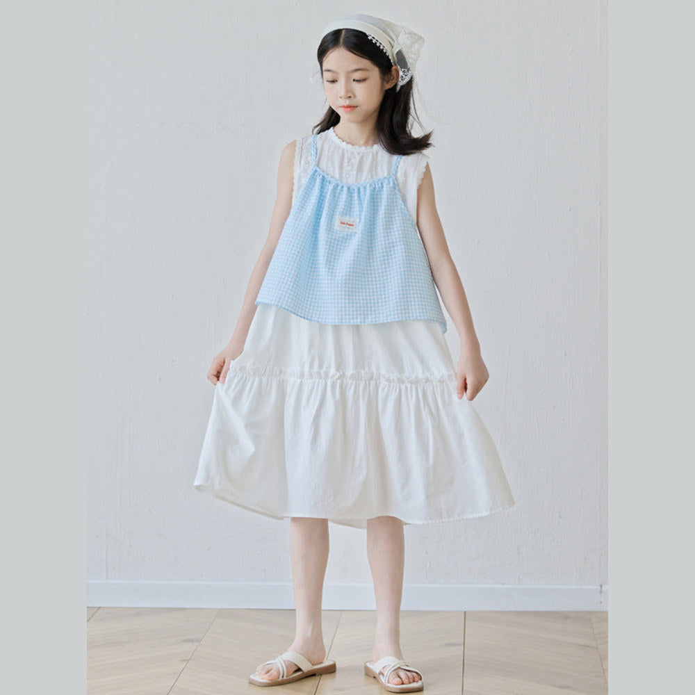 MyKids-USA® Sleeveless Plaid Color Patchwork Dress for Stylish Girls