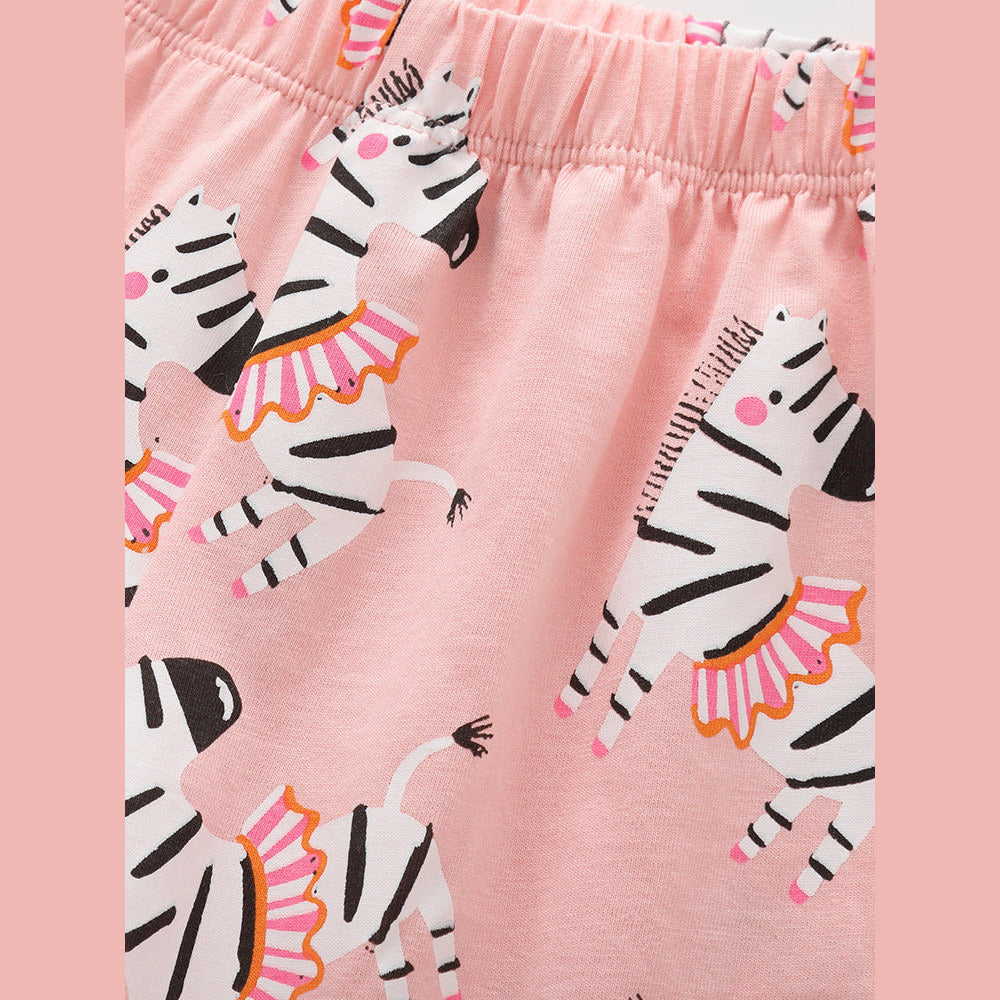 MyKids-USA® Baby Kids Girls Short Sleeves Animals Cartoon Pattern Top and Shorts Clothing Set