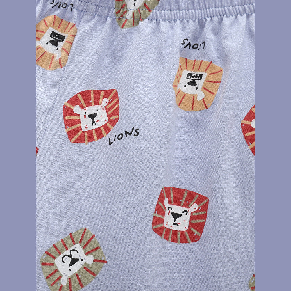 MyKids-USA® Baby Kids Boys Short Sleeves Lions Pattern T-shirt and Shorts Clothing Set